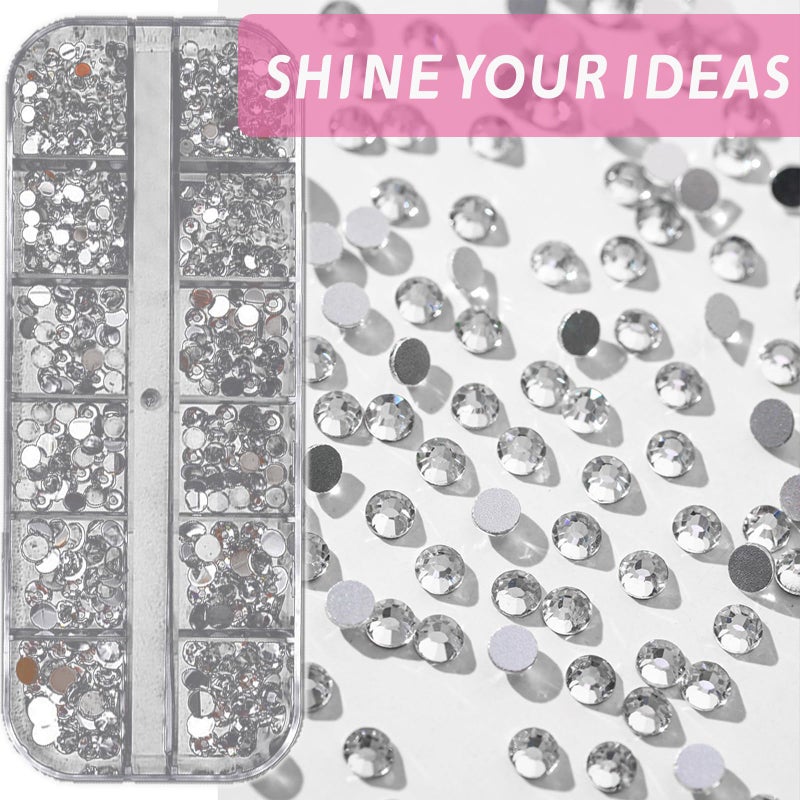 IVICOO Rhinestones for Bedazzling,Bedazzling Kit with Rhinestones,2800pcs Silver Clear Multicolour Rhinestone for DIY,Clothing,Nail Art - Image 3